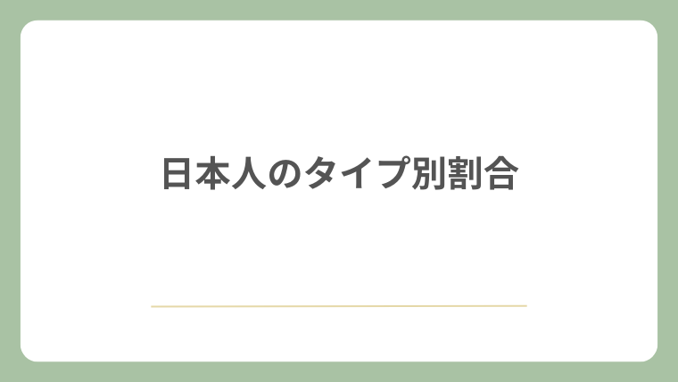 日本人のタイプ別割合
