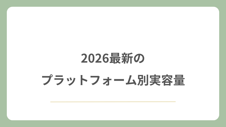 2026最新のプラットフォーム別実容量
